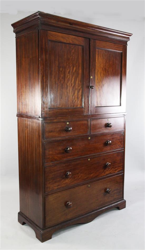 Victorian and later mahogany linen press